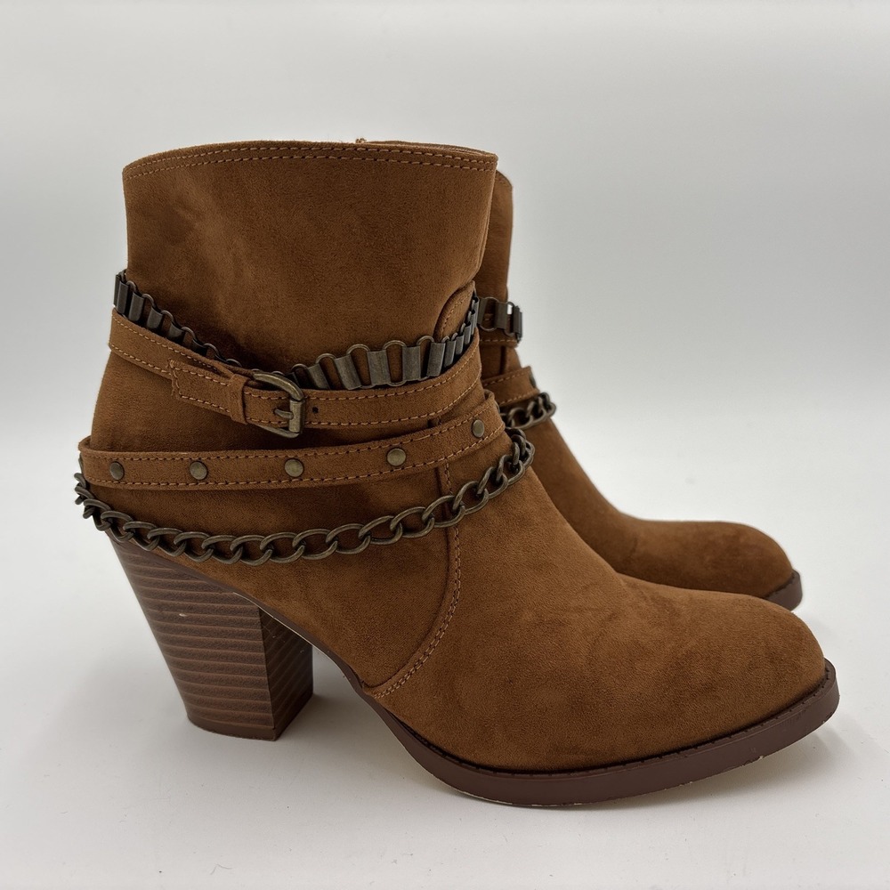Just Fab Kualeah Womens Brown Boots Size 8.5 Festival Biker Edgy Western‎ Boho